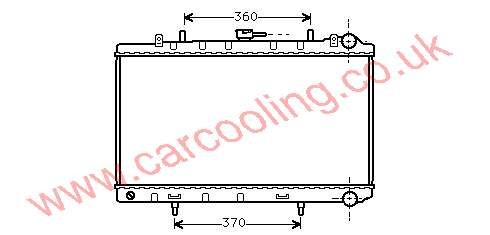 Radiator, Nissan 200 SX, 2393 cc, 1988-   (09/88-), 2.4 i Manual, 358 - 648 - 16mm , [ 12DN307 ]