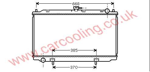 Radiator, Nissan Primera P12, 2184 cc, 2002-03 (03/02-04/03), Primera III, 2.2 DCT ( Turbo Diesel )  Manual, vehicles with or without A/C, 360 - 690 - 27mm (21410-BN300 ) , [ 12DN321 ]