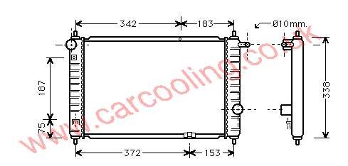 Radiator, Daewoo Matiz, 796 cc, 1998-00 (04/98-08/00), 0.8 i - 6V. Manual, vehicles with or without A/C, 458 - 295 - 27mm , [ 12DW317 ]