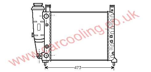 Radiator, Fiat Regata, 1301 cc, 1983-90 (09/83-03/90), 70 S / ES / Champ / Weekend Manual, 420 - 360 - 34mm , [ 12FT403 ]
