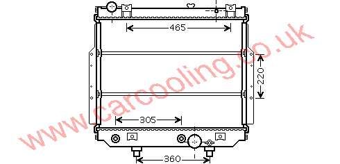 Radiator, Jeep Cherokee, 2499 cc, 1998-   (02/98-), 3.1 TDi Man / Auto, vehicles with or without A/C, 500 - 617 - 50mm , [ 12JE305 ]