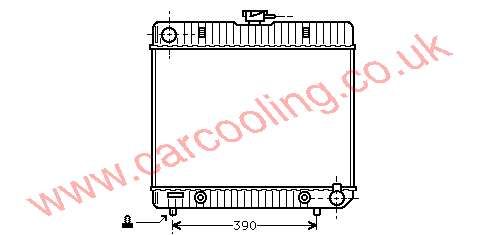 Radiator, Merc. T123 Estate, 2525 cc, 1978-85 (09/78-02/85), 250 T, 2.5 i - 12V.  Automatic, vehicles without A/C, 417 - 495 - 32mm , [ 12MS316 ]