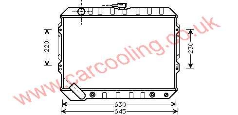 Radiator, Mitsubishi Pajero II, 2972 cc, 1994-97 (06/94-10/97), 3.0 i - 24V. Automatic, vehicles with or without A/C, 425 - 598 - 32mm , [ 12MT392 ]