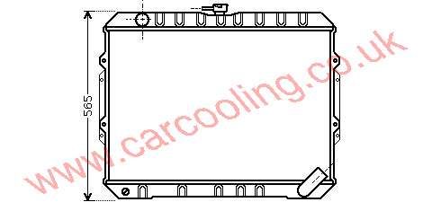 Radiator, Mitsubishi Pajero II, 2477 cc, 1992-97 (02/92-10/97), Pajero II 4 x 4, 2.5 TDi ( Turbo Diesel ) Man / Auto, vehicles with or without A/C, 450 - 598 - 53mm , [ 12MT398 ]