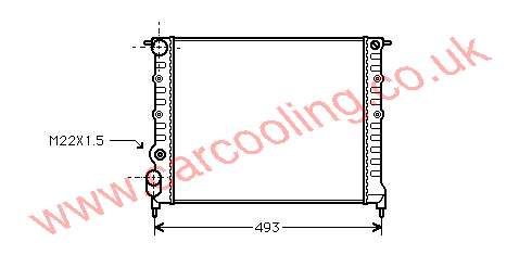 Radiator, Renault Rapid II, 1390 cc, 1991-   (09/91-), 1.4 Manual, 430 - 378 - 32mm , [ 12RT341 ]