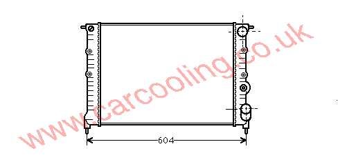 Radiator, Renault 21 Nevada II, 1721 cc, 1989-95 (05/89-09/95), R 21 II, 1.7 TL / GTL  Manual, 540 - 378 - 26mm , [ 12RT362 ]