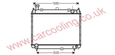Radiator, Toyota Hi-Ace IV, 2445 cc, 1995-01 (10/95-08/01), 2.4 Diesel Manual, 525 - 613 - 26mm , [ 12TO472 ]