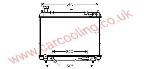 Radiator, Toyota Hi-Ace IV, 2445 cc, 1995-   (10/95-), 2.4 Diesel Automatic, 525 - 625 - 26mm , [ 12TO473 ]