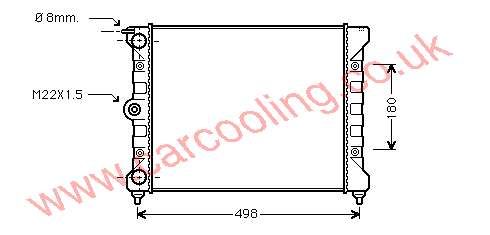 Radiator, VW Santana II, 1781 cc, 1983-85 (07/83-01/85), 1.8 CX / LX / GX Man / Auto, 430 - 320 - 34mm , [ 12VW342 ]