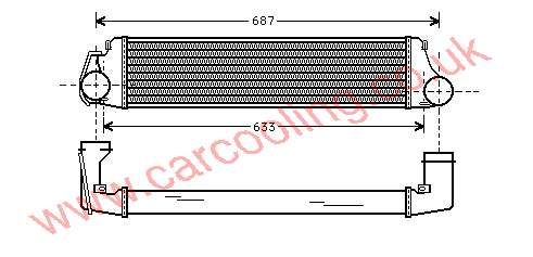 Intercooler, BMW 3-Series E46, 1951 cc, 2001-01 (07/01-09/01), 318 D, 2.0 Di Turbo Diesel Manual, vehicles with or without A/C, 540 - 129 - 50mm , [ 14BW302 ]