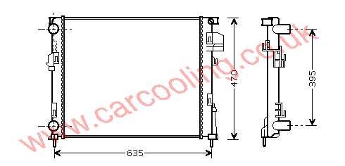 Radiator, Nissan Primastar X83, 1870 cc, 2002-   (07/02-), 1.9 DCi ( Turbo Diesel ) Manual, vehicles with A/C, 560 - 469 - 28mm , [ 22RT318 ]