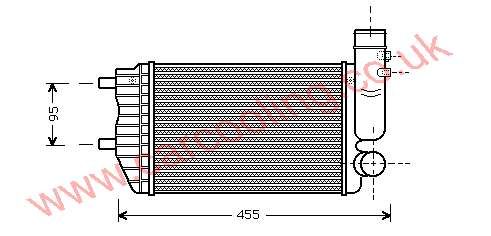 Intercooler, Peugeot Boxer, 2498 cc, 1994-01 (02/94-11/01), 2.5 Turbo Diesel Manual, vehicles with or without A/C, 295 - 202 - 60mm , [ 24PE302 ]