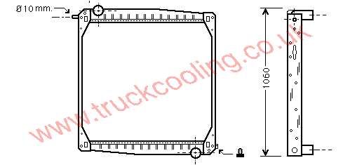 Radiator, Scania 90 Series, 8500 cc, 1995-   (08/95-), 94, R / T Manual, 860 - 938 - 42mm , [ 32SC302 ]